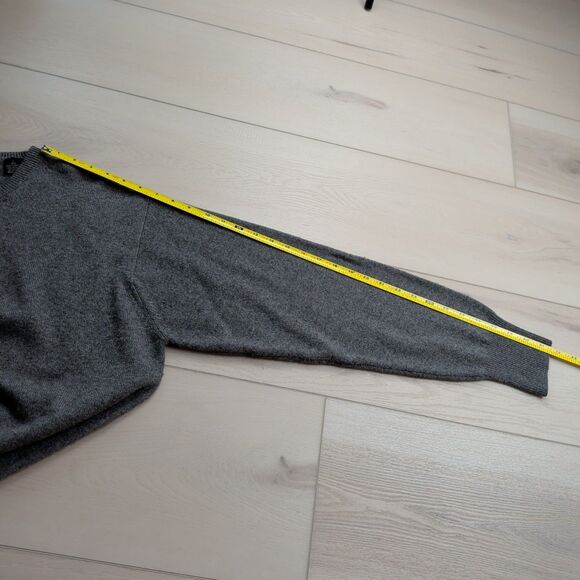 Joseph & Lyman Cashmere Sweater Mens Large Gray Crewneck Pullover Grandpacore - Picture 6 of 8